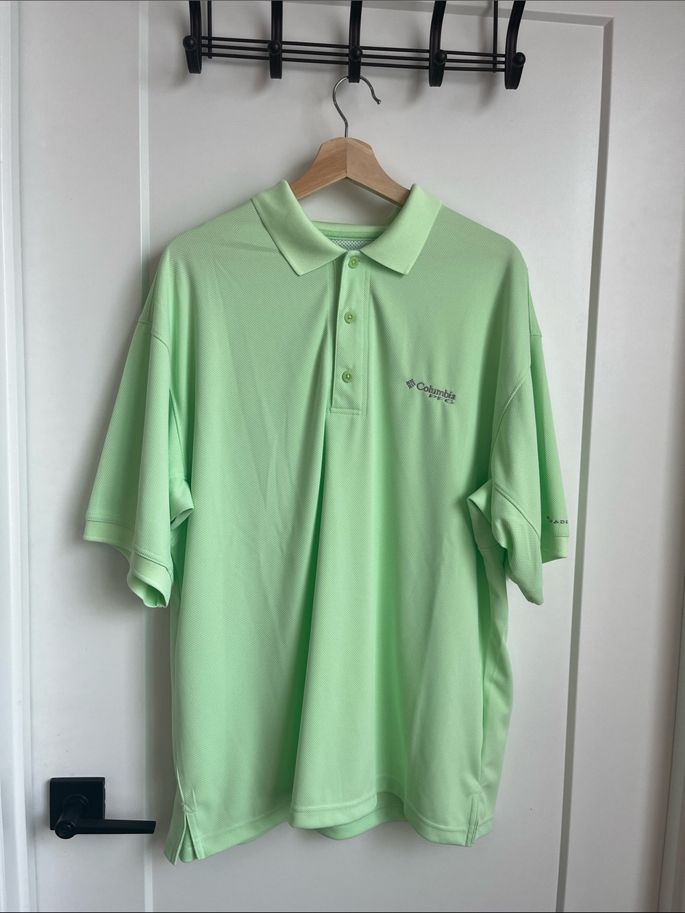Columbia PFG Omni-Shade Men's Light Mint Green Polo Size L